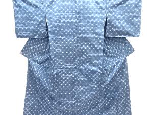 井桁絣織り出し手織り紬着物